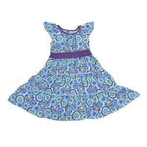 Tea Collection purple blue green dot spot floral girls size 6